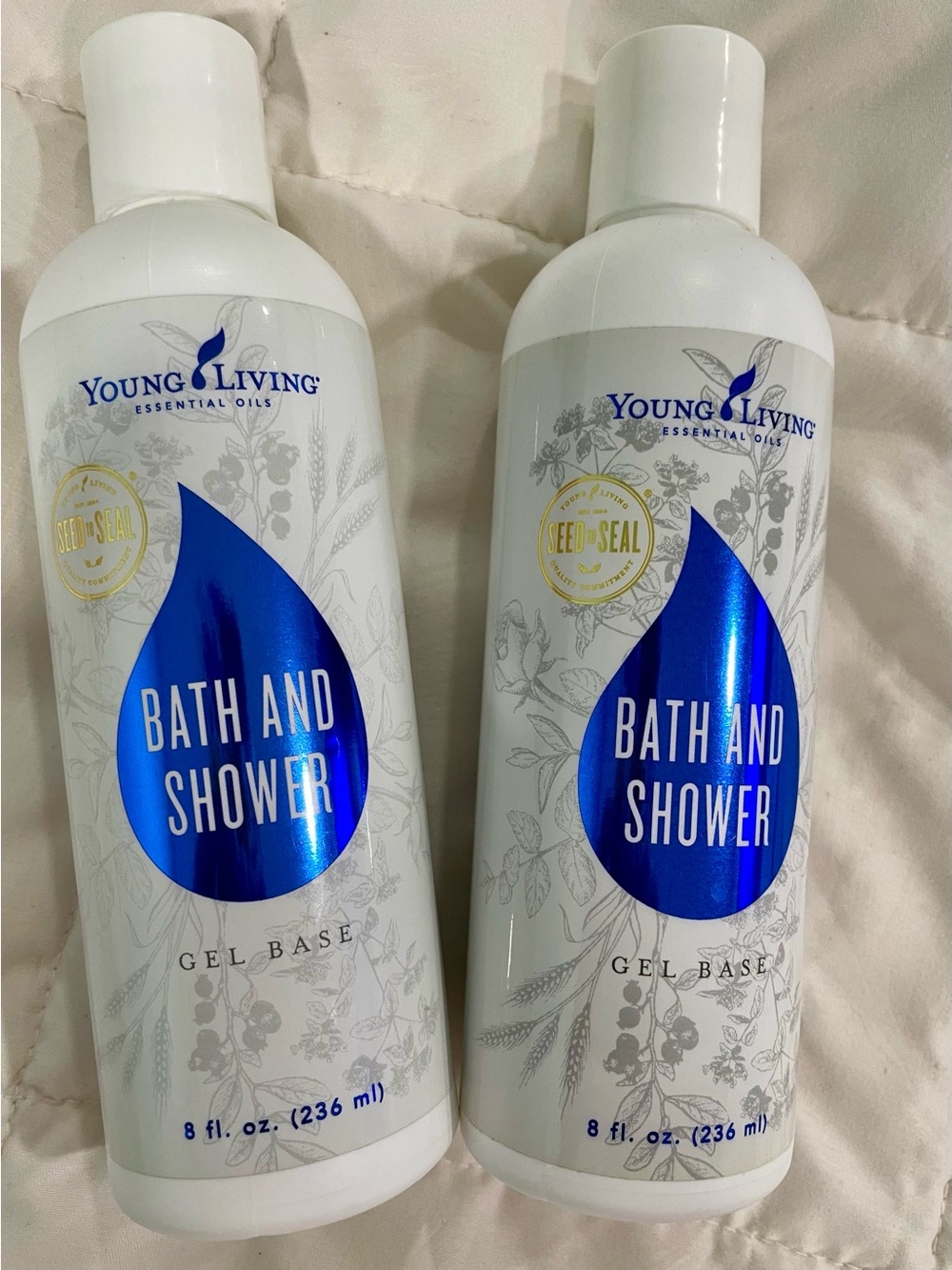 Young Living Bath and Shower Gel Base set of 2- 8 fl oz BRAND NEW UNOPENED